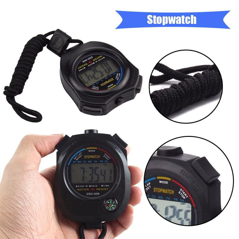 Waterproof Sports Digital LCD Stopwatch Chronograph Timer Counter Alarm Counter 