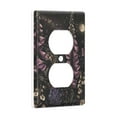 thumbnail image 2 of Yayeee Duplex Wall Plate 1-Gang 4.5"x2.7" Home Receptacle Light Switch Decorative Outlet Cover, Dark Gothic Floral, 2 of 7