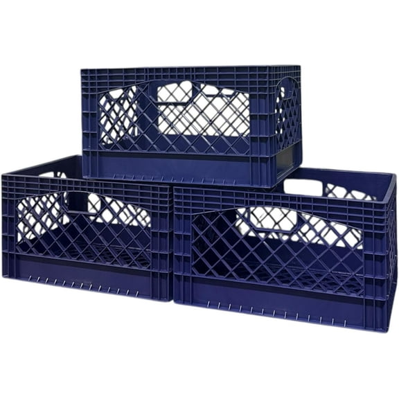 Juggernaut Storage 24QT 3 Pack Milk Crate Purple