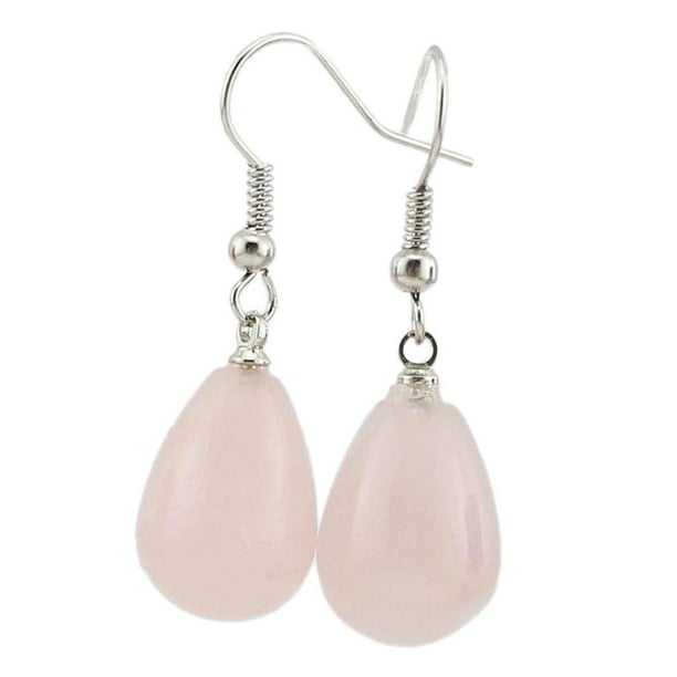 Pendientes colgantes llamativos jinwen Pendientes de piedras preciosas en forma de lágrima Rosado