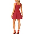 thumbnail image 3 of INSPIRE CHIC Women's Party Sleeveless Sweetheart Neck Fit and Fla Swing Cocktail Dress XL Wine Red, 3 of 6