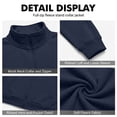 thumbnail image 5 of Dwelliawo Mens Zip Up Sweatshirt No Hood Mock Neck Sweatshirts Men's Fleece Jackets Full Zip Lightweight Jacket Seam Pocket Navy 3XL, 5 of 6