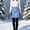 Light Blue, variant on Womens Thermal Quilted Winter Skirts Lightweight Elastic Waist Side Zipper Straight Pencil Short Skirt for Cold Weather Casual Daily Outings