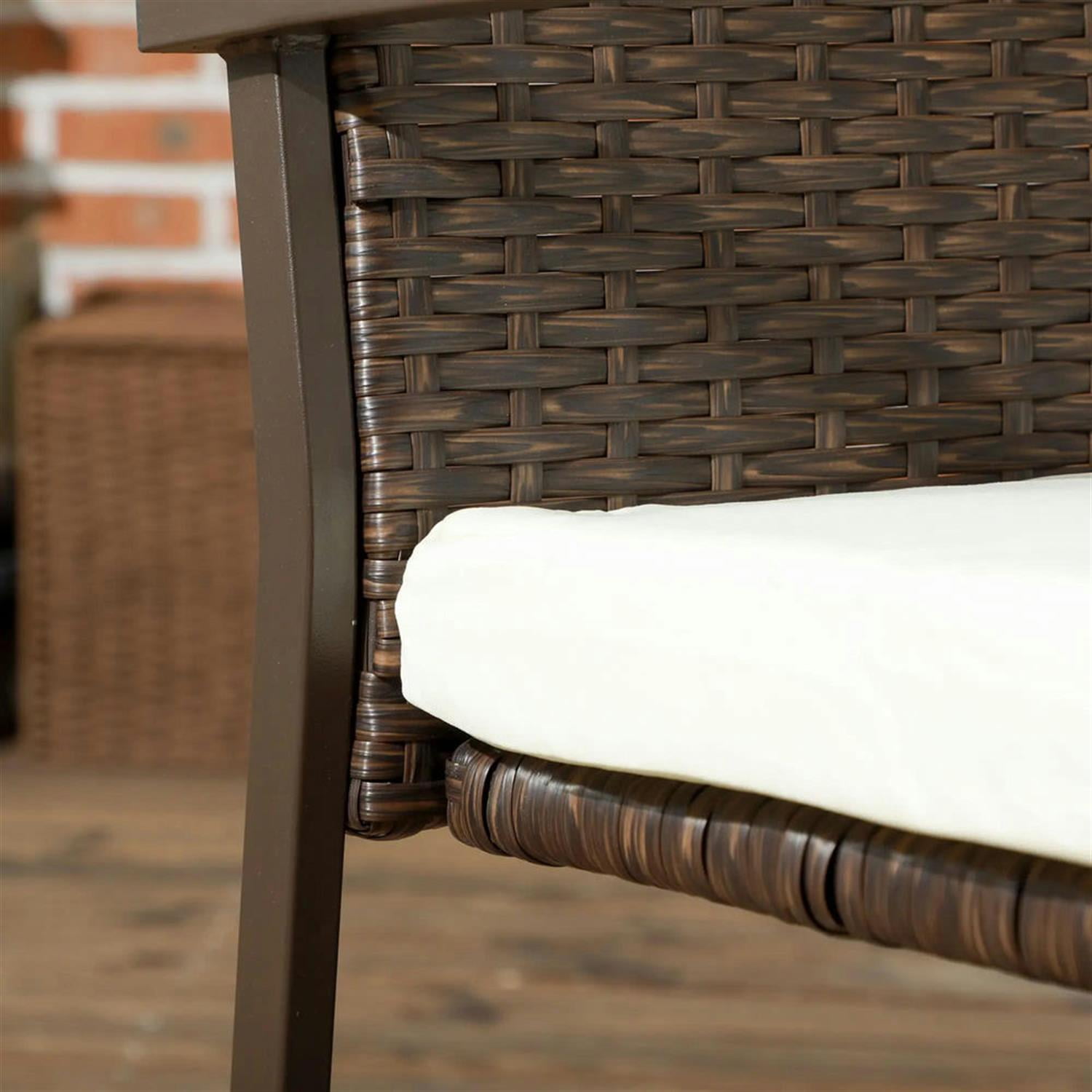 Demi Bonn Outdoor Dining Chairs Set of 4, PE Rattan Patio Dining Room Chairs with Cushion for Garden, Backyard, Lawn, Brown