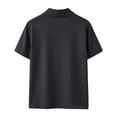 thumbnail image 4 of Avirosel Men's Golf Shirt Casual Zip Up Moisture Wicking Short Sleeve Stand Collar Lightweight Mens Polo Shirt Black, 4 of 5