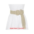 thumbnail image 4 of INSPIRE CHIC Women's Back to School Plus Size Wide Woven Waist Belts Braided Belts for Dress Chunky Buckle Beige 114cm, 4 of 4