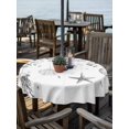 thumbnail image 2 of Outdoor Table Cloth with Umbrella Hole and Zipper,Grey Coastal Waterproof Round Tablecloth 54 Inch,Summer Eucalyptus Leaves Beach Ocean Starfish Nautical Washable Table Cover for Outside Party Picnic, 2 of 8