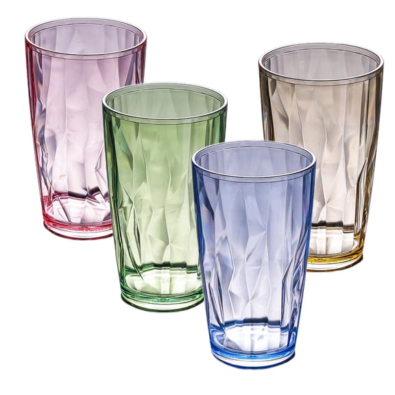 16 oz Plastic Tumblers Drinking Glasses, Manss Clear Acrylic Drinking Cups Wine Glasses Beverage Cups Tumbler for Poolside Party, Outdoor&Indoor, Stackable, Easy to Clean, Large Capacity