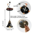 thumbnail image 2 of KAYYELAMP 1 Pcs Recessed Retrofit Pendant Conversion Kit E26 Power Connector 3.2 Ft Adjusted Cord E26 Walnut Base Dia 7.08" Black Metal Shade Hanging Light Vintage Decor, 2 of 5
