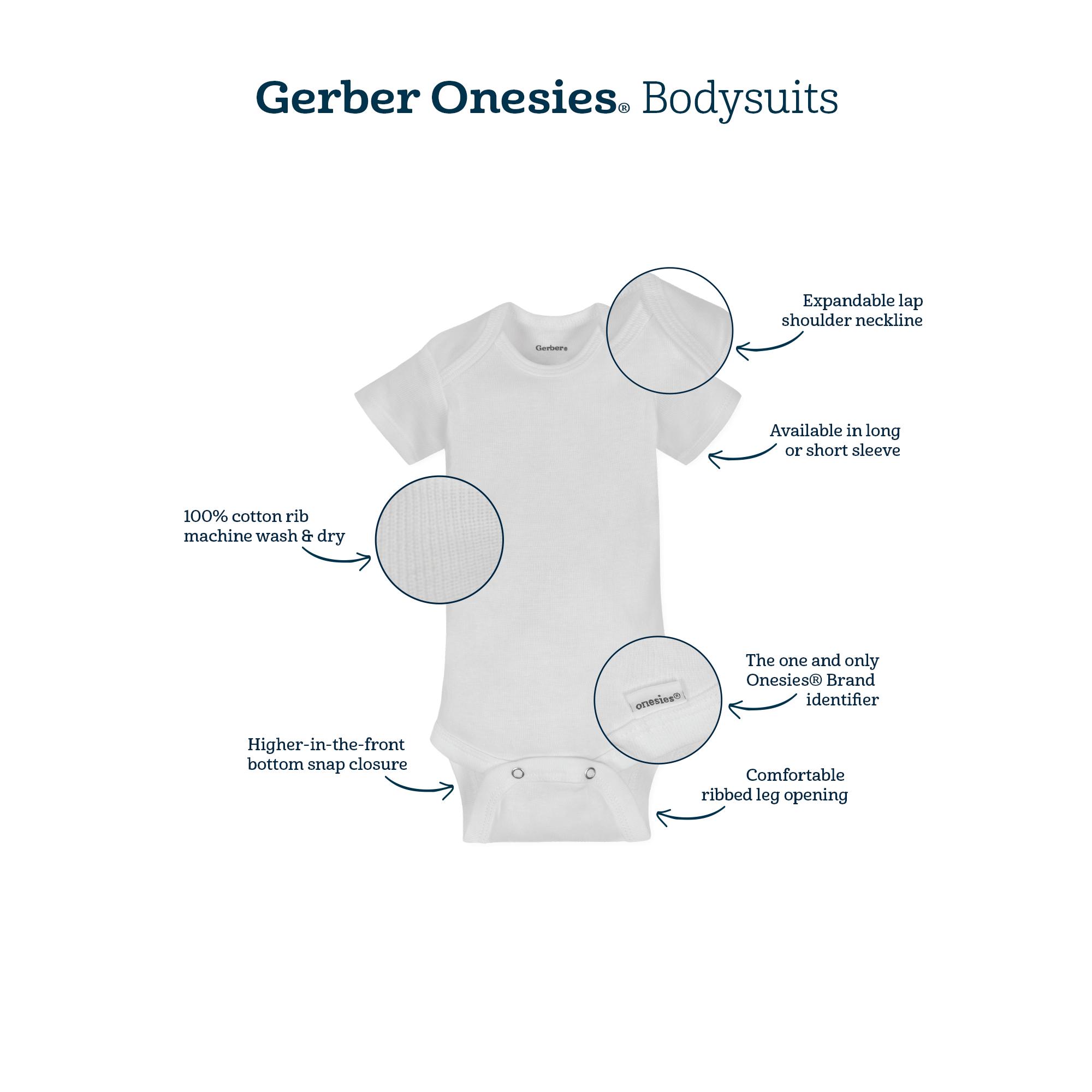 Gerber Baby Boy Short Sleeve Onesies Bodysuits, 5-Pack - image 3 of 11