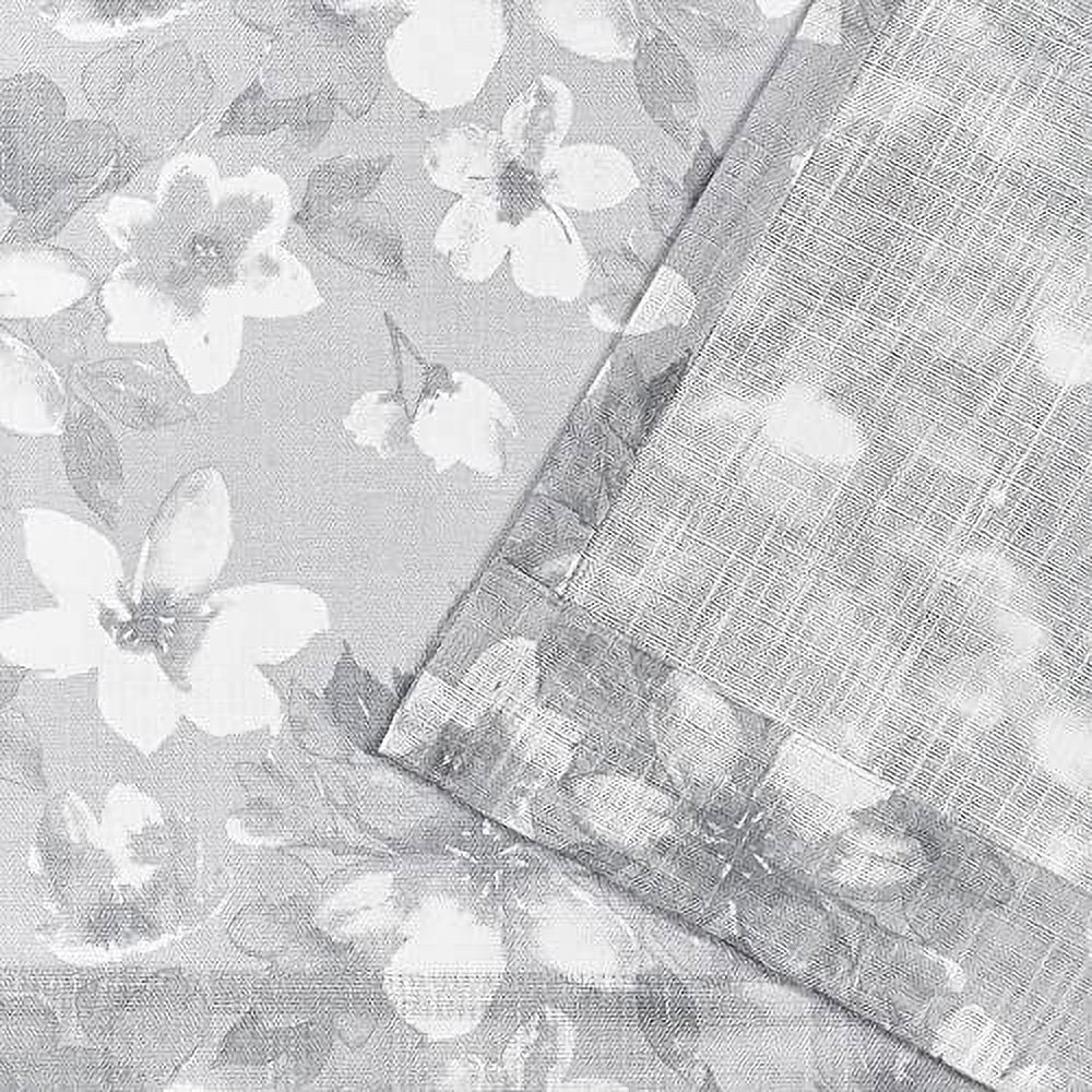 Nicole Miller New York Dara Light Filtering, Semi Sheer Rod Pocket Curtain Panels, 54"x96", Grey, Set of 2