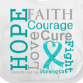 thumbnail image 4 of Inktastic Ovarian Cancer Hope Faith Motto Boys or Girls Baby Bib, 4 of 4