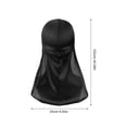 thumbnail image 4 of Pañuelos de seda Durag de cola larga, pañuelos elásticos de satén para hombres y mujeres con ondas, 4 of 7