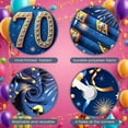 thumbnail image 4 of Golden Star Happy 70th Banner Blue Background 70th Birthday Display Firework Design Gift Box Party Backdrop for 70th Birthday Party Senior Celebration Indoor Event, 4 of 9