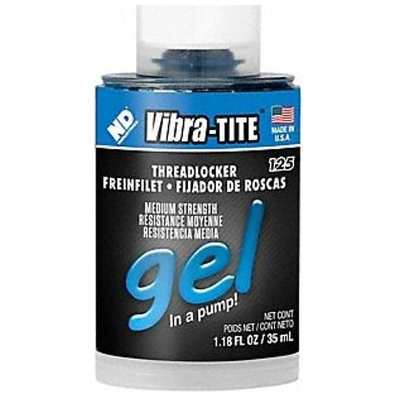 Threadlocker, VIBRA-TITE 125, Blue, Medium Strength, Gel, 35 mL Bottle