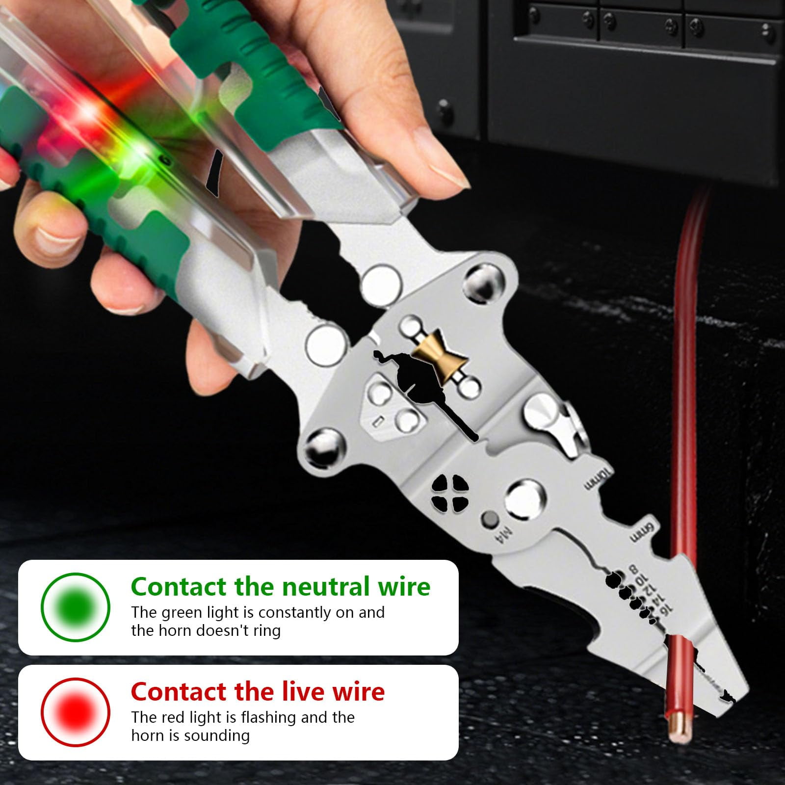 23-in-1 Foldable Electrical Pliers with Wire Stripper & Voltage Tester, Multifunction Wire Cutters for HVAC and Car Repair