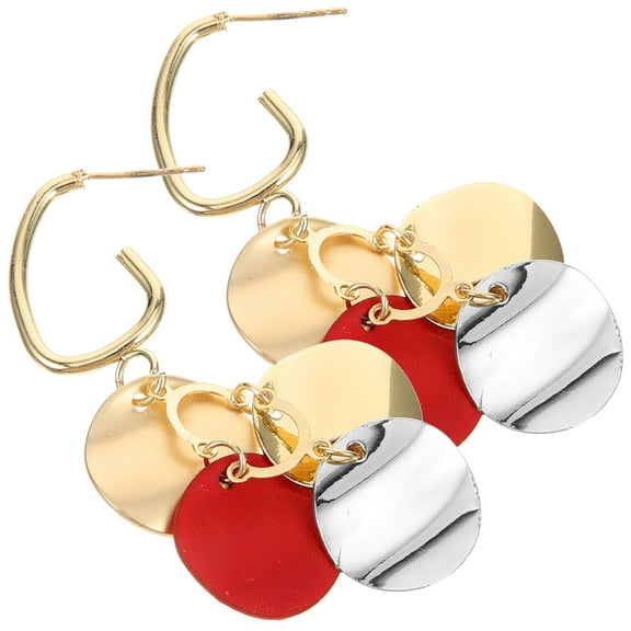 SHOWERORO Red Alloy Dangling Earrings 1 Pair For Women Casual And Formal Wear