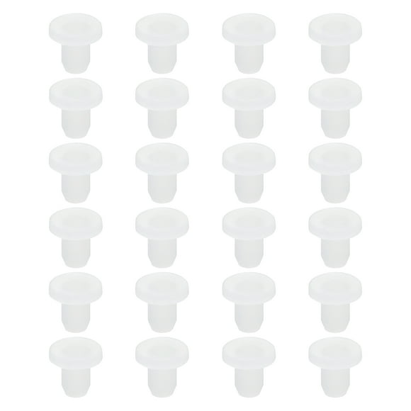 Unique Bargains T-Shaped Silicone Rubber Solid Plug for 4.3 to 4.45mm Hole White 24 Pieces