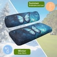 thumbnail image 5 of Uorisanigo Blue Butterfly Golf Cart Seat Covers Strech Seat Cushion and Backrest Pad Front Seats Cushion Fits 2-Person Seats for EZGO Yamaha Club Car Protective Easy to Install, 5 of 7