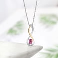 thumbnail image 4 of Gem Stone King 0.57 Ct Pink Mystic Topaz E-F Lab Grown Diamond 925 Silver and 10K Yellow Gold Infinity Pendant, 4 of 4
