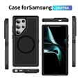 thumbnail image 4 of Phone case Compatible with Samsung Galaxy S22 Ultra Magnetic Case [Compatible with MagSafe] Tough Rugged Matte Slim Shockproof Anti-Fingerprint Anti-Scratch Protective Cover, Black, 4 of 8