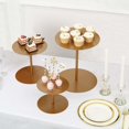 thumbnail image 4 of Efavormart Set of 3 | Gold Heavy Duty Metal Round Pedestal Cake Stands, Cupcake Dessert Display Props - 8",10",12", 4 of 11