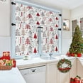 thumbnail image 2 of Christmas Trees Kitchen Curtains Merry Christmas Forest Winter Window Curtains Valance and Tier Set 36 Inch Rod Pocket Short Tier Curtain for Room Kitchen Decor, 2 of 6