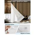thumbnail image 3 of No Hook Cloth Fabric Shower Curtain with Snap in Liner, Brown Black Plaid Waterproof Shower Curtains Set with See Through Top Window, Vintage Rustic Star Buffalo Check Bath Curtains Shower 72"x72", 3 of 6