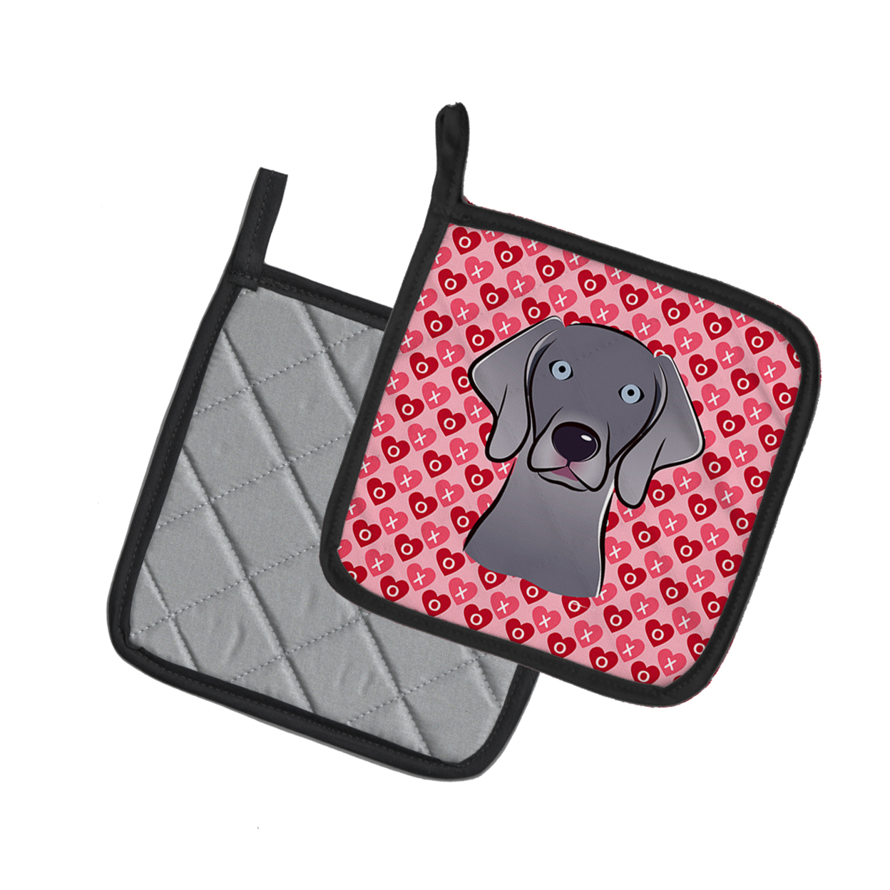 Caroline's Treasures Weimaraner Hearts Pair of Pot Holders