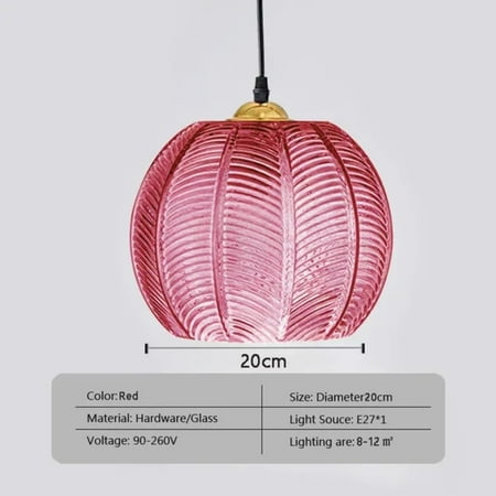 

FPWNGL Modern Glass Pendant Light Green Leaf Pattern Lighting Living Room Dining Room Hotel Study Bedroom Indoor Decorative Fixture