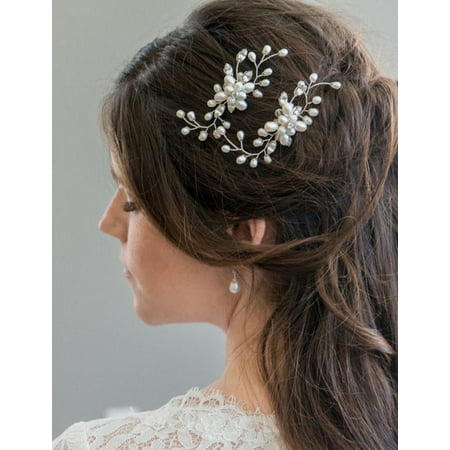Fashion Wedding Party Bridal Pearl Flower Crystal Hair Pins