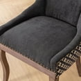 thumbnail image 5 of PORKISS Dining Chairs Set of 2, Thickened Fabric Chairs with Solid Wood Legs, Modern Upholstered Dining Chairs, Black, 5 of 11