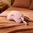 thumbnail image 6 of Naittoop Pink Adjustable and Removable Travel Neck Pillow with Eye Mask – 9in Cotton Sleeping Pillow with Hook Storage Portable for Airplane Plane Travel Accessories, 6 of 6