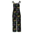 thumbnail image 3 of Jinhomg Holiday Overalls for Women 2025 Fancy Mardi Gras Themed Jumpsuits Loose One Piece Sleeveless Wide Leg Rompers with Pockets Summer Saving Multicolor XL, 3 of 5