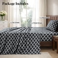 thumbnail image 4 of Lux Decor Twin XL Bed Sheets Set 3 Piece - Quatrefoil Pattern, Ultra Soft Polyester Sheet Deep Pocket Fit, Wrinkle Free, Breathable & Fade Resistant OEKO-TEX Certified, Black, 4 of 11