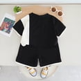 thumbnail image 4 of HCNTES Kid Boys Summer Outfits 2-Piece Athletic Set Tee & Elastic Waist Shorts 6T 7T 8T 9T 10T 11T 12T 13T Young Boys World Cup Clothing Set 9T 10T 11T 12T(H03-Black,4-5 Years), 4 of 9