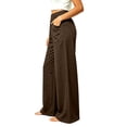 thumbnail image 4 of Guluxicc Women's Cotton Pants with Pockets Elastic Waist Wide Leg Long Trousers Everyday Wear for Summer Casual Outfits, 4 of 6