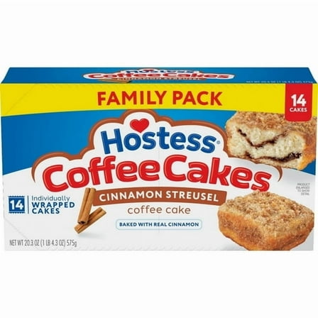 Hostess Coffee Cakes, Cinnamon Streusel Snack Cakes, 20.25 oz Box (56 Count)