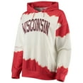 thumbnail image 2 of Women's Gameday Couture White/Red Wisconsin Badgers For the Fun Double Dip-Dyed Pullover Hoodie, 2 of 3