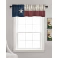 thumbnail image 3 of Texas Stars Kitchen Valances for Windows Farmhouse Linen Window Valance Curtain for Living Room Window Treatment Navy Blue Red Retro Gray Wooden Valance Rod Pocket Topper Drape, 60 x 18 Inch, 3 of 6