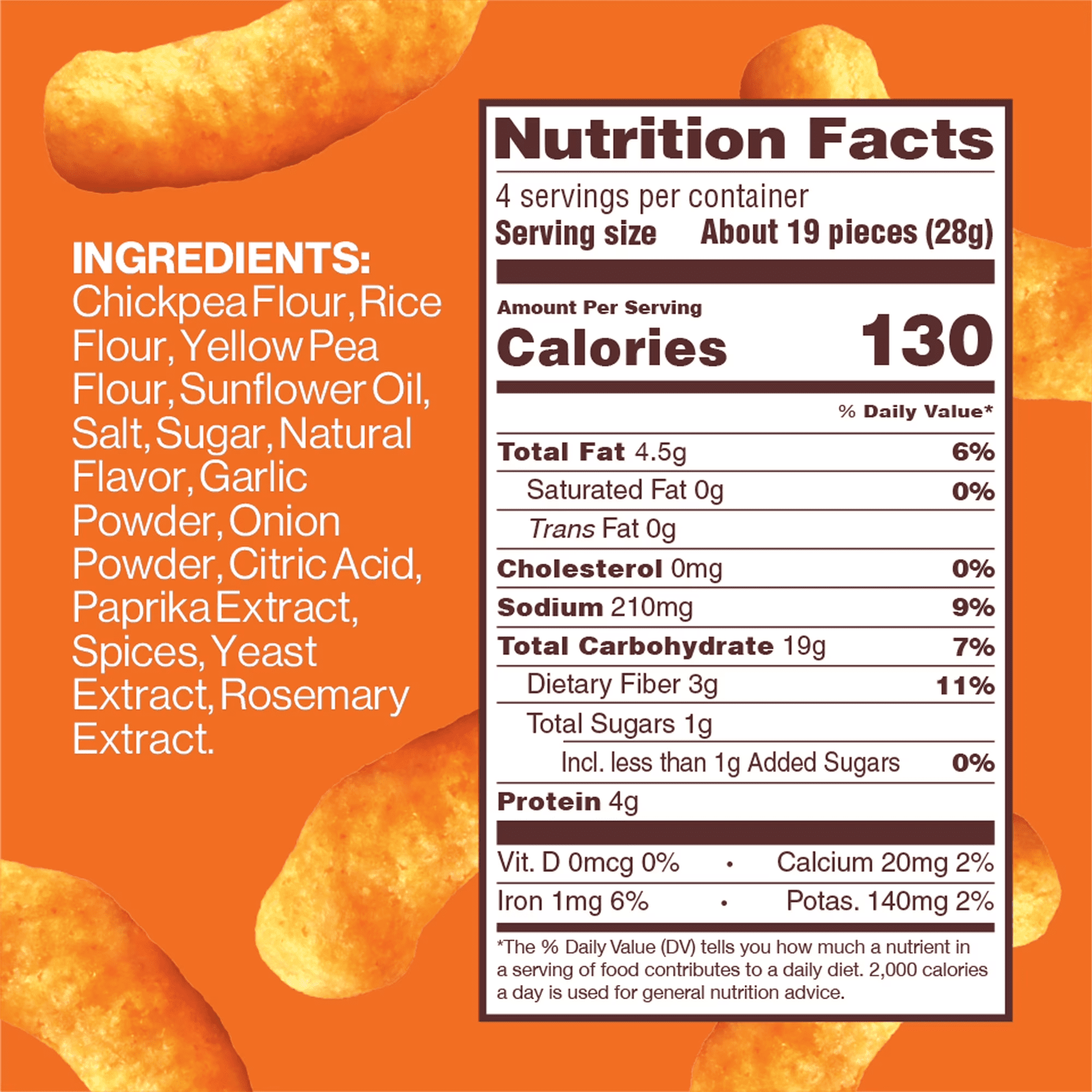 Hippeas Cheezy Vibes Vegan Puffed Snacks, 21 ct, 0.8 oz