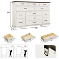 thumbnail image 3 of 63" Farmhouse Dresser with 9 Drawers with Power Charging Station, Rustic Chest of Drawers Wood Organizer TV Stand for Bedroom Living Room, 3 of 8