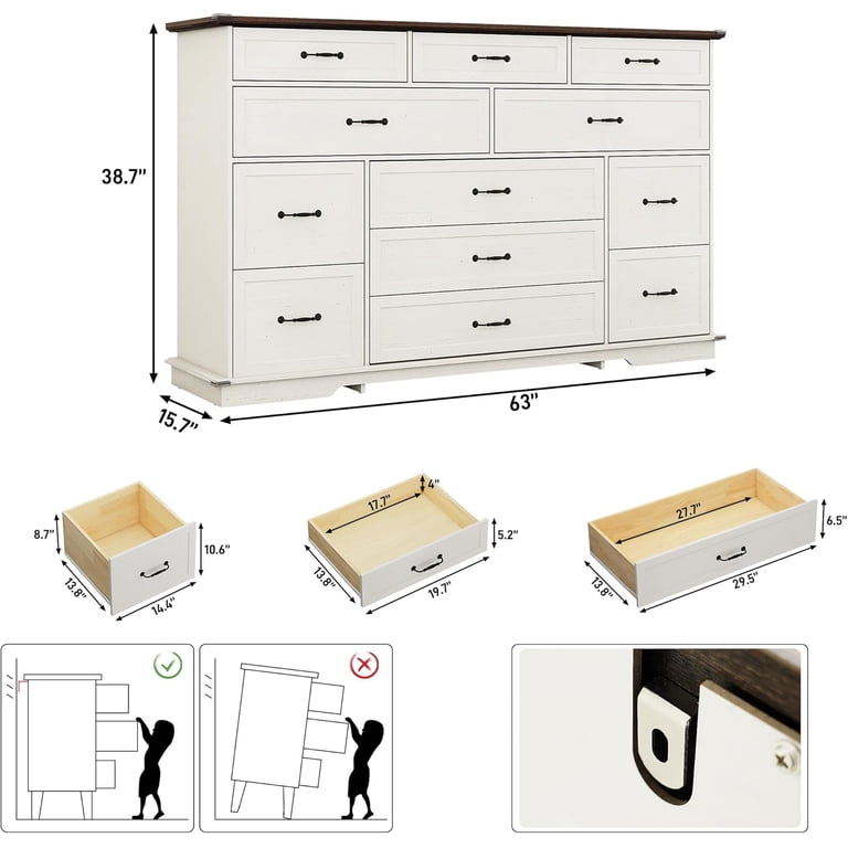 63" Farmhouse Dresser with 9 Drawers with Power Charging Station, Rustic Chest of Drawers Wood Organizer TV Stand for Bedroom Living Room 63" Farmhouse Dresser with 9 Drawers with Power Charging Station, Rustic Chest of Drawers Wood Organizer TV Stand for Bedroom Living Room