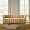thumbnail image 7 of 3-Seater Modern Sofa with Removable Throw Pillows Chenille Fabric Couch for Living Room Camel, 7 of 7