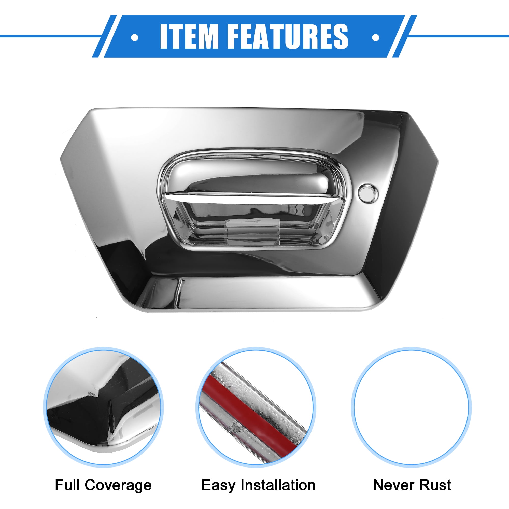 VekAuto Silver Tailgate Handle Cover Kit For Chevrolet Avalanche 2002-2006 - ABS Plastic, 2 Pcs - View #2