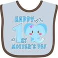 thumbnail image 3 of Inktastic Happy First Mothers Day with Elephant Boys or Girls Baby Bib, 3 of 4