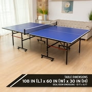 HEAD Collapsable Ping Pong Table with Net, 108 x 60 x 30 inches, Blue
