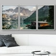 thumbnail image 3 of wall26 Framed Wall Art Print Set Cabin on Cloudy Forest Lake Nature Wilderness Photography Realism Rustic Colorful Multicolor Ultra for Living Room, Bedroom, Office - 16"x24"x3 White, 3 of 5