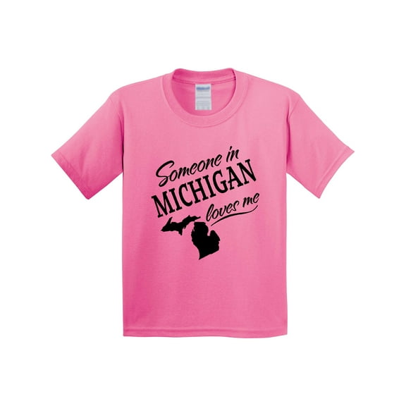 Inktastic Someone in Michigan Loves Me Youth T-Shirt