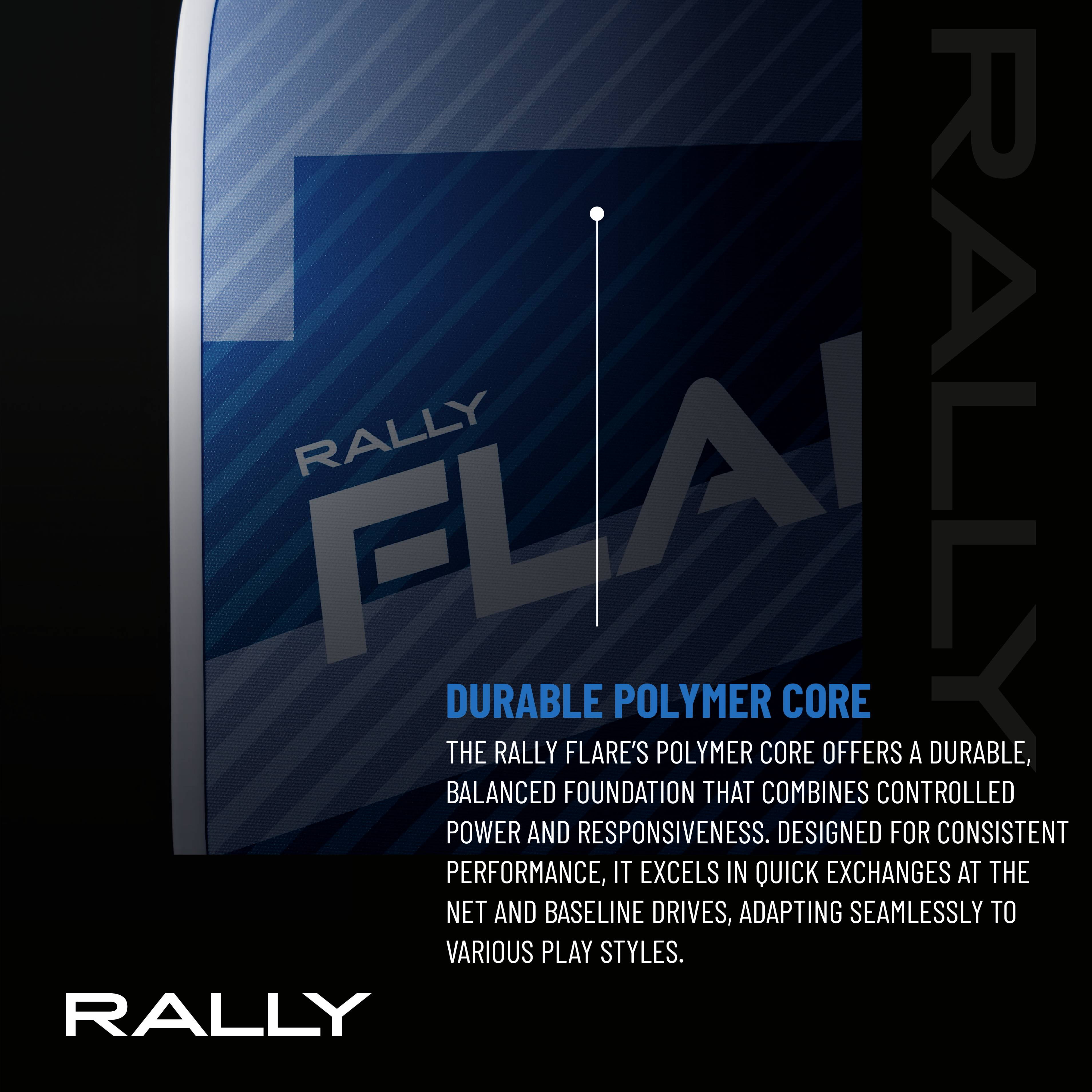 Rally Flare Graphite Pickleball Paddle – 2025 & Original Versions | Lightweight Design, Durable Polymer Core, Carbon or Graphite Face, USAPA Approved (Blue)